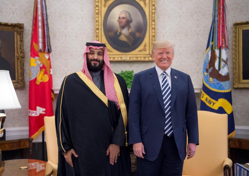 President Donald Trump said Tuesday that "it could very well be" that Saudi Crown Prince Mohammed bin Salman (left) had knowledge of journalist Jamal Khashoggi's murder. (Photo: Anadolu Agency via Getty Images)