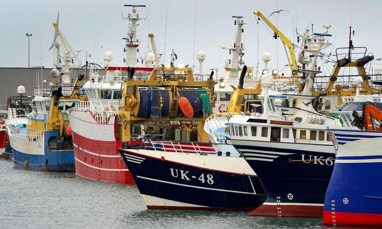 <span>Fishing boats in Boulogne, France. There are fears that many vessels are flouting restrictions meant to protect fish populations, by under-reporting their catches or by discarding fish at sea.</span><span>Photograph: Gareth Fuller/PA</span>