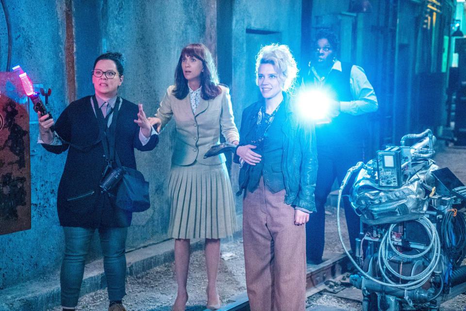 Melissa McCarthy, Kristen Wiig, Kate McKinnon, and Leslie Jones in Ghosbusters