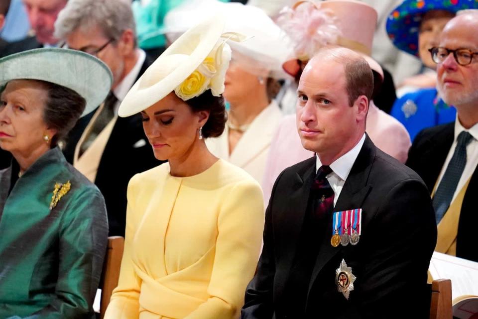 The Duke of Cambridge was seated apart from his brother Harry (Victoria Jones/PA) (PA Wire)