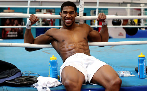 Anthony Joshua - Anthony Joshua confident he can keep crown as 'king of the jungle' in toughest match-up yet against Joseph Parker - Credit:  PA