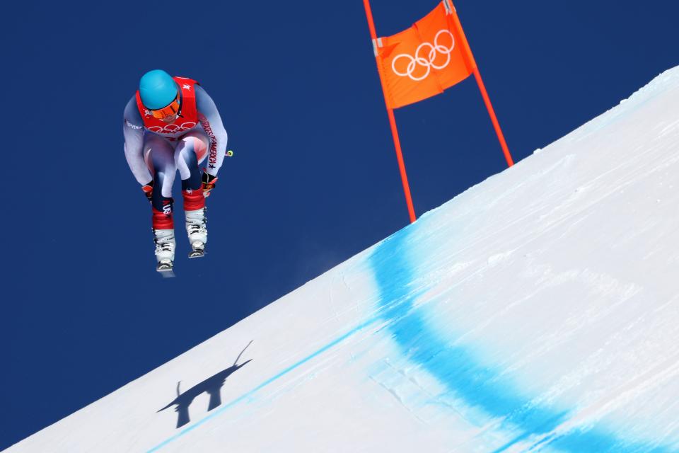 Ryan Cochran-Siegle of Team USA skis during the Men’s Downhill 1st training session ahead of the Beijing 2022 Winter Olympic Games (Getty Images)