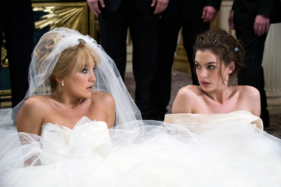 <div><p>"It got some low ratings, but <i>Bride Wars</i> with Kate Hudson, Anne Hathaway, and pre-<i>GotG</i> and <i>-Parks & Rec</i> Chris Pratt is actually pretty good. If it's on TV, you bet I'm going to turn it on."</p><p>—<a href="https://www.buzzfeed.com/brilynmit" rel="nofollow noopener" target="_blank" data-ylk="slk:brilynmit;elm:context_link;itc:0;sec:content-canvas" class="link ">brilynmit</a></p></div><span> 20th Century Fox / Courtesy Everett Collection</span>