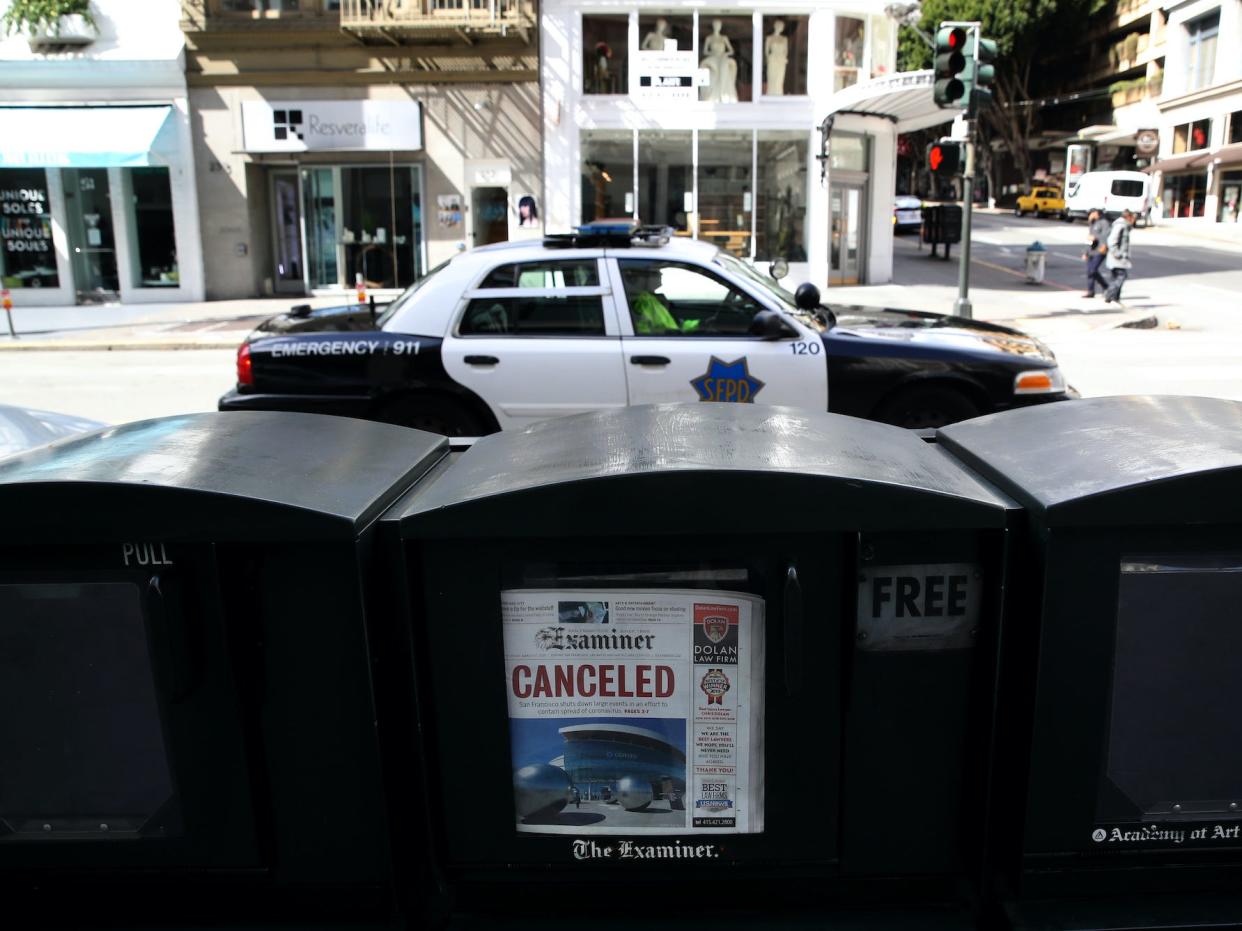 san francisco police car shelter in place coronavirus