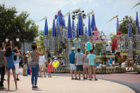 Several times daily, Disney princesses will travel through Magic Kingdom Park at Walt Disney World Resort in Lake Buena Vista, Fla., in "The Royal Princess Processional," which will debut when the theme park begins its phased reopening July 11, 2020. With traditional parades on temporary hiatus to support physical distancing during the park's phased reopening, Disney characters will pop up in new and different ways throughout the day. (Disney/Olga Thompson)