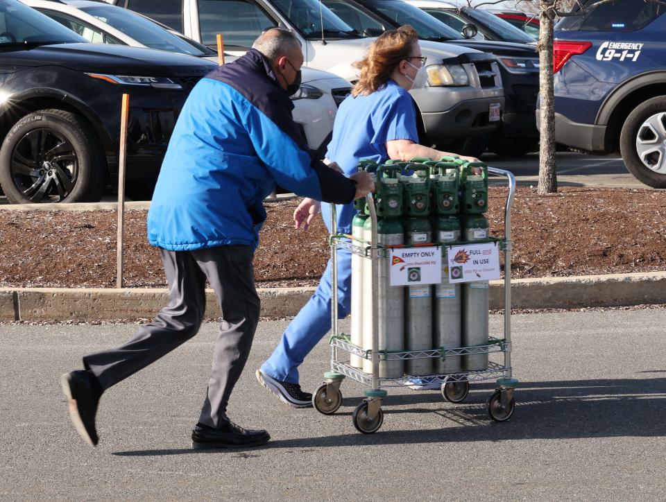 A multiple-alarm transformer fire broke out in a basement at Signature Healthcare Brockton Hospital, forcing the evacuation of more than 100 patients, on Tuesday, Feb. 7, 2023.