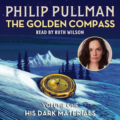 <p>Listening Library</p> The audiobook cover for 'The Golden Compass' by Philip Pullman