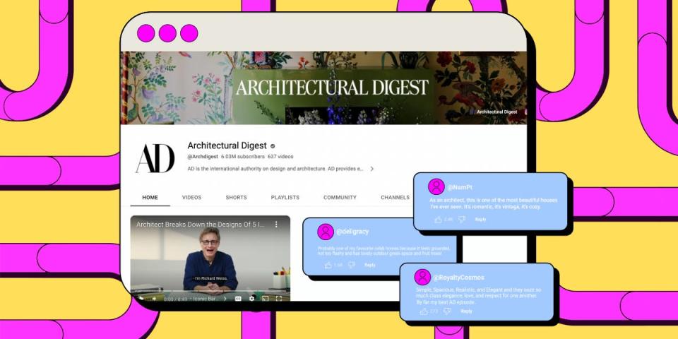 Best Places on the internet: The comment section of Architecture Digest YouTube videos surrounded by colorful pipes