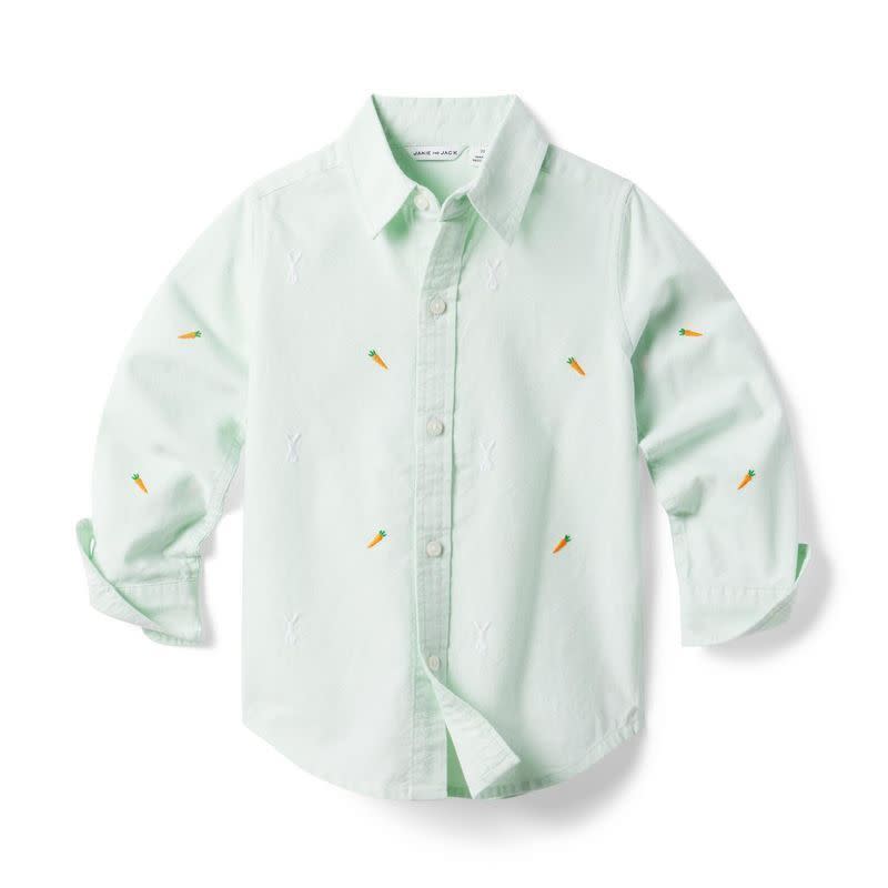 21) Embroidered Bunny Oxford Shirt