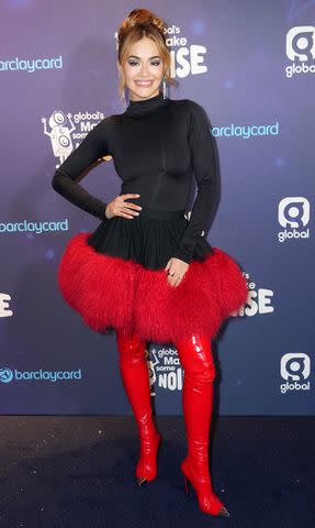 <p>Jeff Moore/PA Images via Getty Images</p> Rita Ora attends Global's Make Some Noise gala in London.