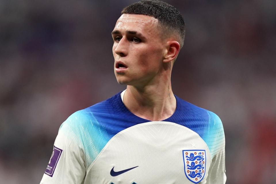 Phil Foden will miss England’s Euros qualifier against Ukraine after having his appendix removed (Mike Egerton/PA Images). (PA Wire)