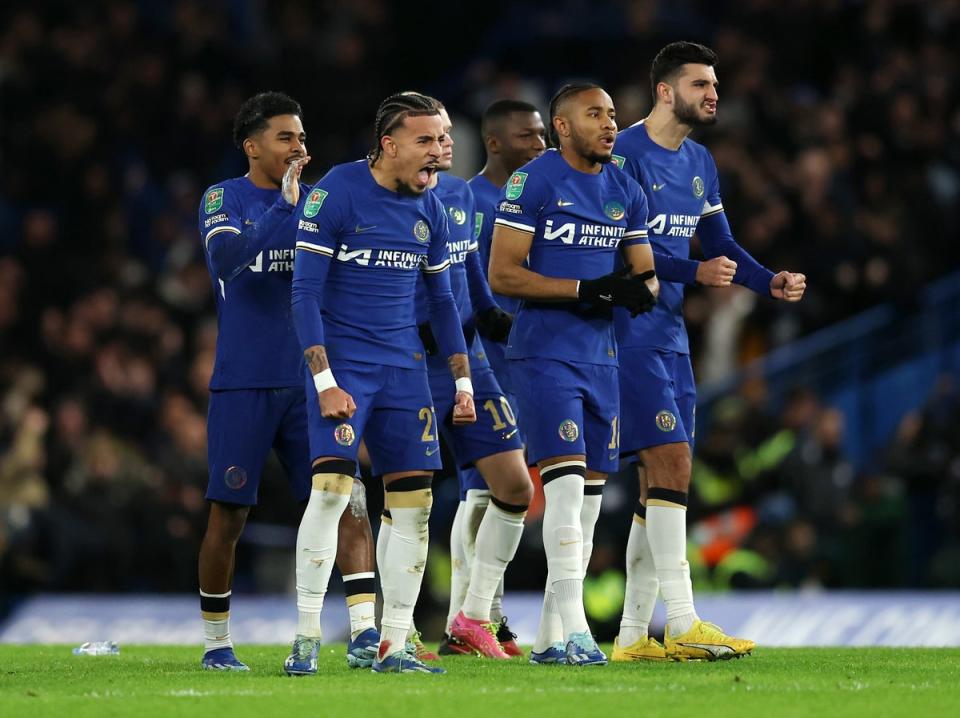 Chelsea beat Newcastle on penalties to reach this Carabao Cup semi-finals (Chelsea FC via Getty Images)