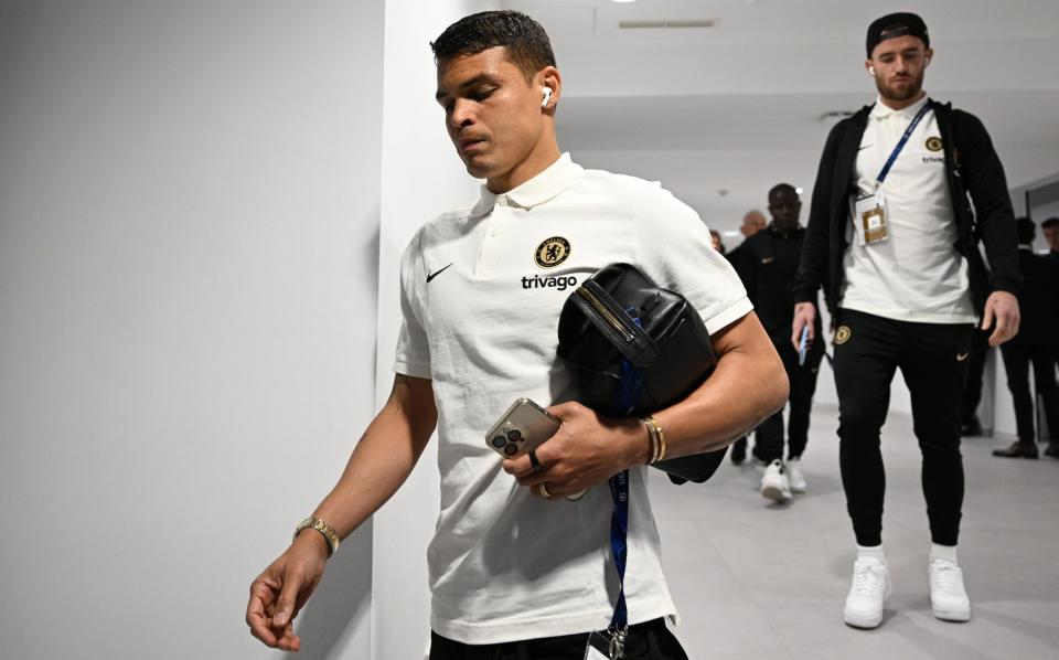 Thiago Silva of Chelsea arrives prior to the UEFA Champions League quarterfinal first leg match between Real Madrid and Chelsea FC at Estadio Santiago Bernabeu - Getty Images/Darren Walsh