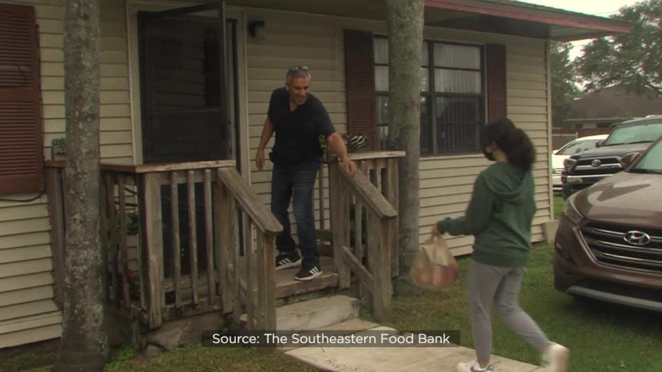 Once the food was organized and bagged, 175 volunteer drivers loaded up their cars and began delivering it to low-income neighborhoods in West Orange County.