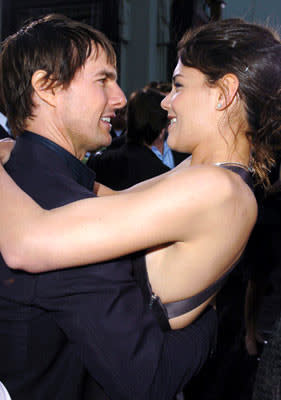 Tom Cruise and Katie Holmes at the Hollywood premiere of Warner Bros. Pictures' Batman Begins