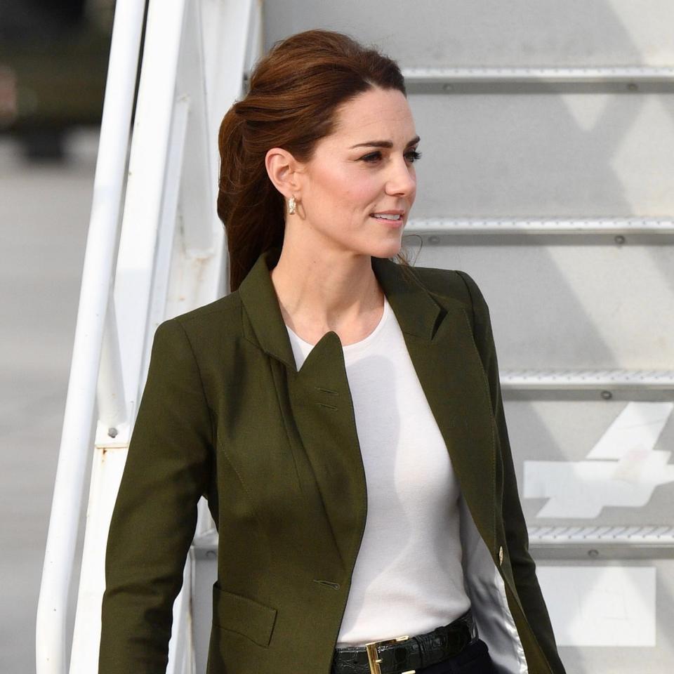 Kate Middleton, The Duchess of Cambridge swapped out the regal dresses, opting for a tailored approach to airport dressing instead.