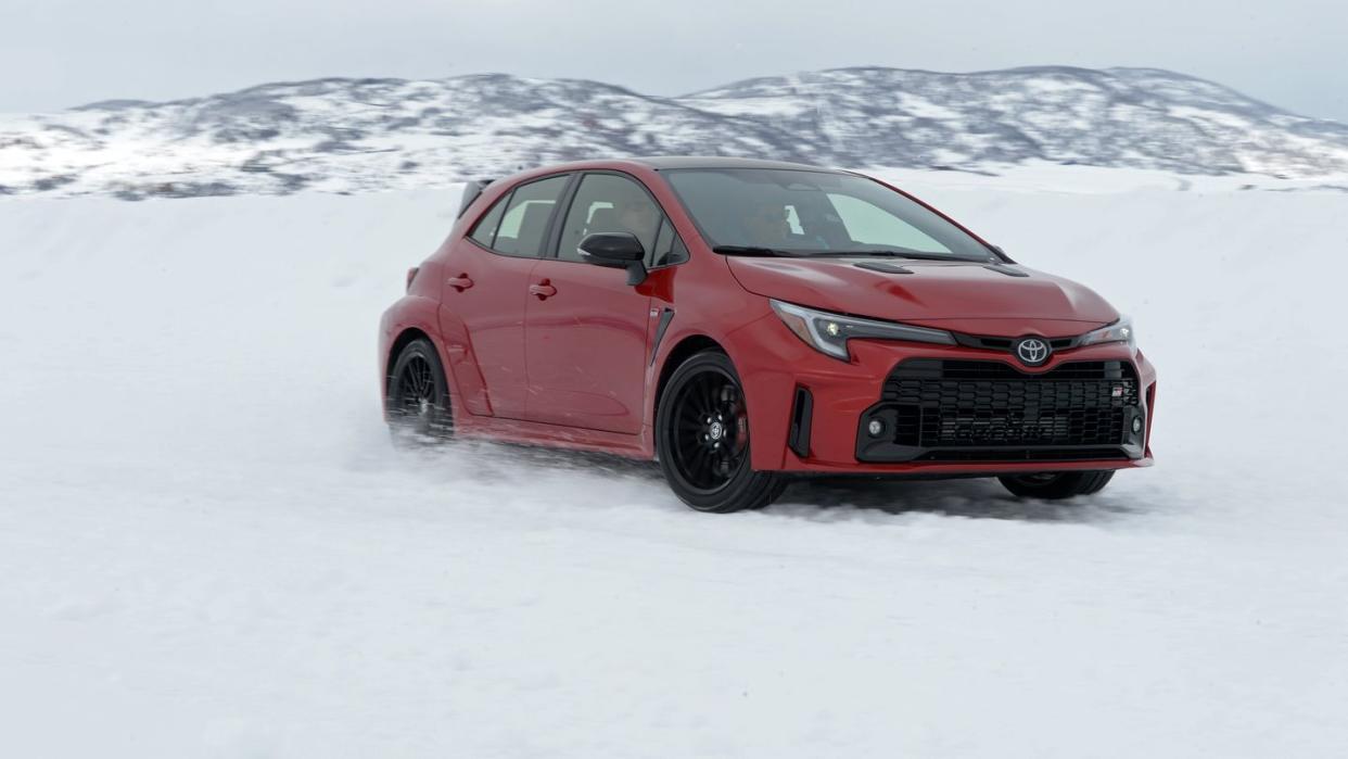 toyota gr corolla at bridgestone winter driving school ice track