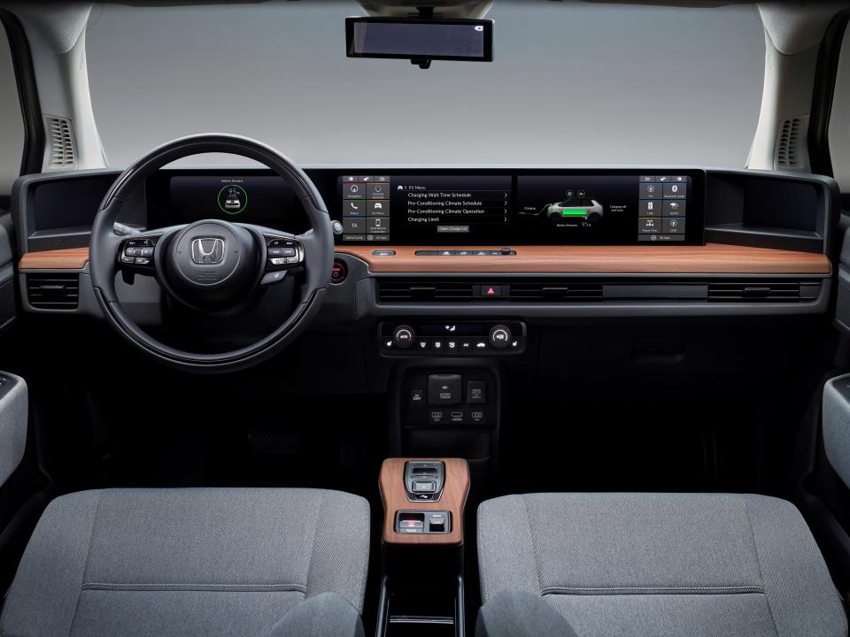 The interior of the Honda E electric car, which debuts at the 2019 Frankfurt auto show in Germany.