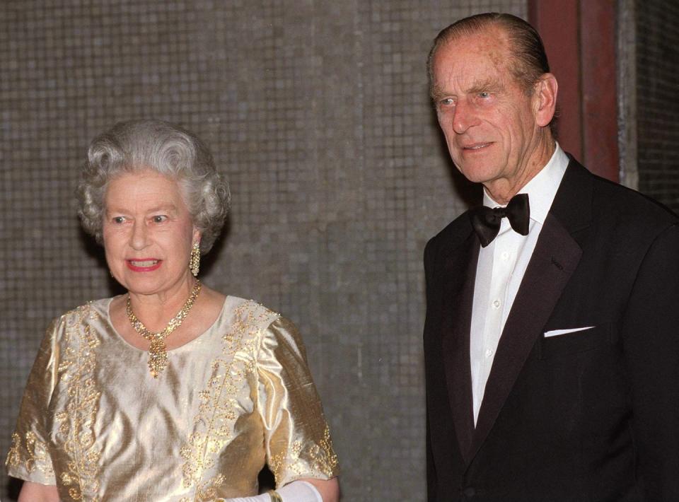 queen and philip at anniversary party