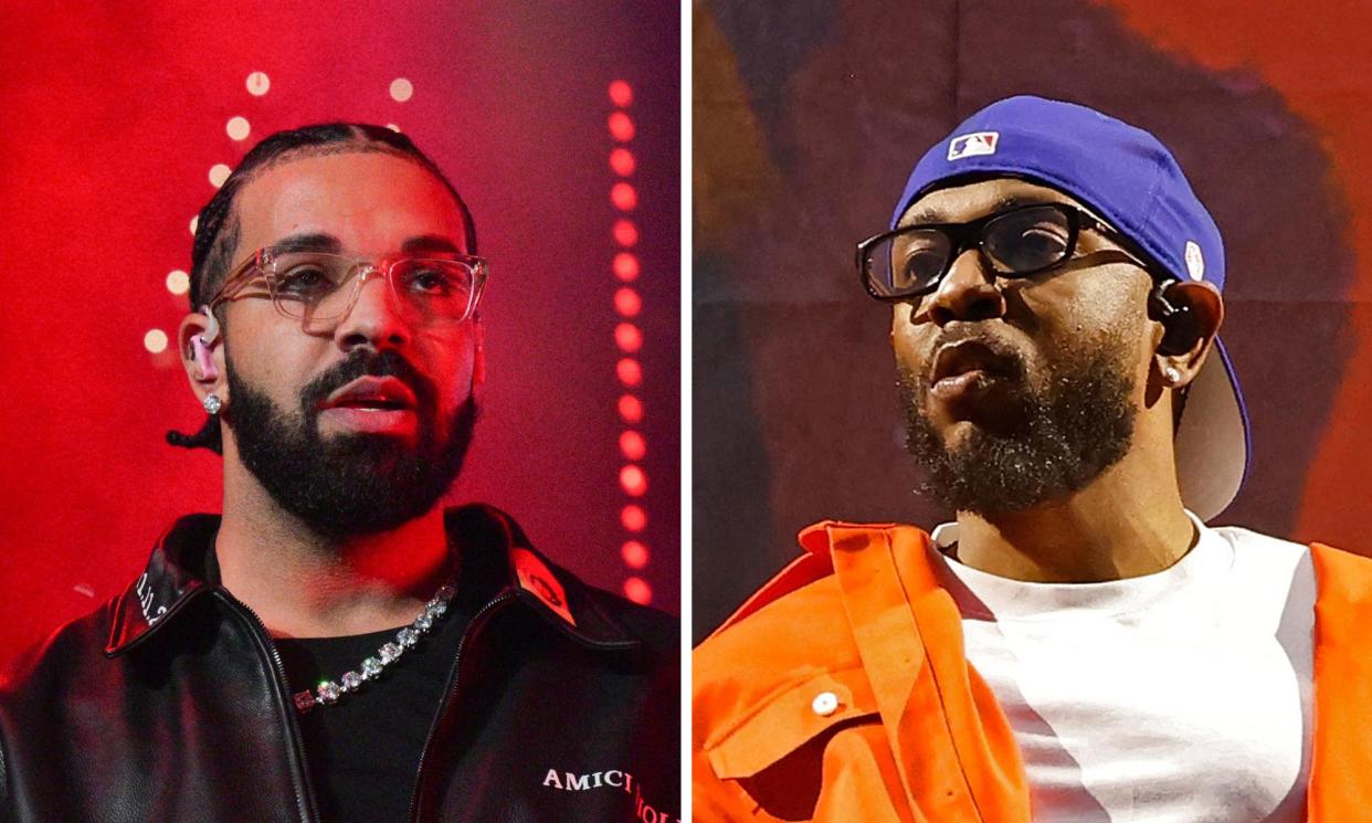 <span>Kendrick Lamar, right, has released a new diss track against Drake titled Euphoria. The two rappers have been releasing diss tracks about each other since March.</span><span>Composite: FilmMagic/ WireImage</span>