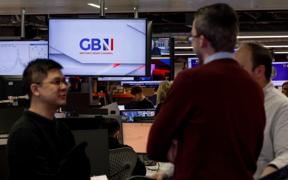 Staff in the GB News studio last year - Betty Laura Zapata/Bloomberg