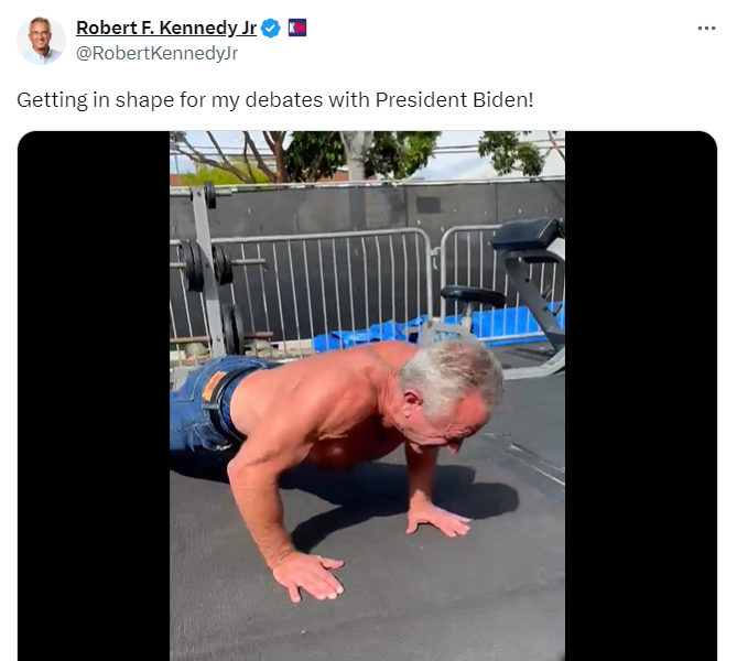 Last year Mr Kennedy posted a video of himself shirtless and doing push-ups