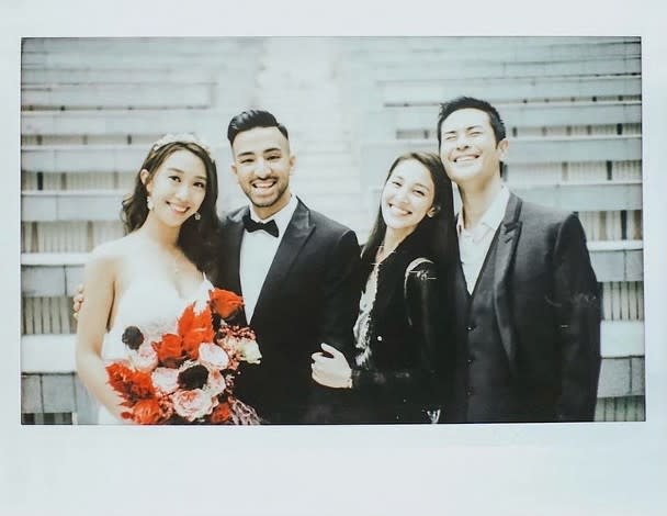 細佬結婚，二姑奶陳凱琳同鄭嘉穎（右）幾咁開心！