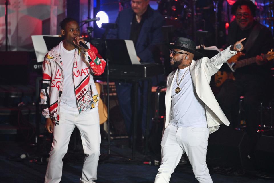 Doug E. Fresh and Teddy Riley rocked the house at the Songwriters Hall of Fame induction.