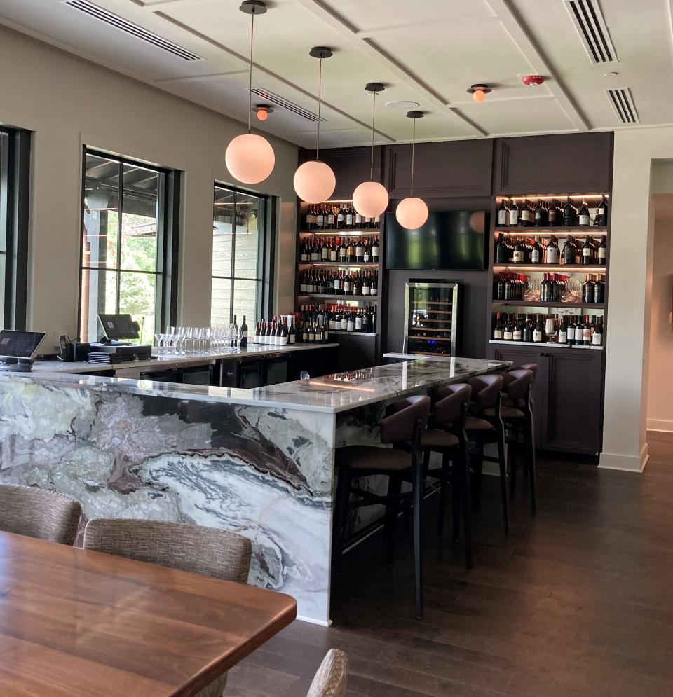 This wine bar is one of two bar areas at Covey restaurant, 1610 Tiburon Drive in Wilmington, N.C. It's set to open July 2023. ALLISON BALLARD/STARNEWS