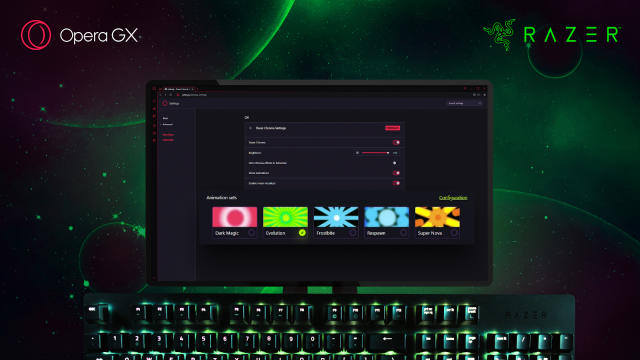 Razer enables custom Chroma lighting effects for Opera's gaming