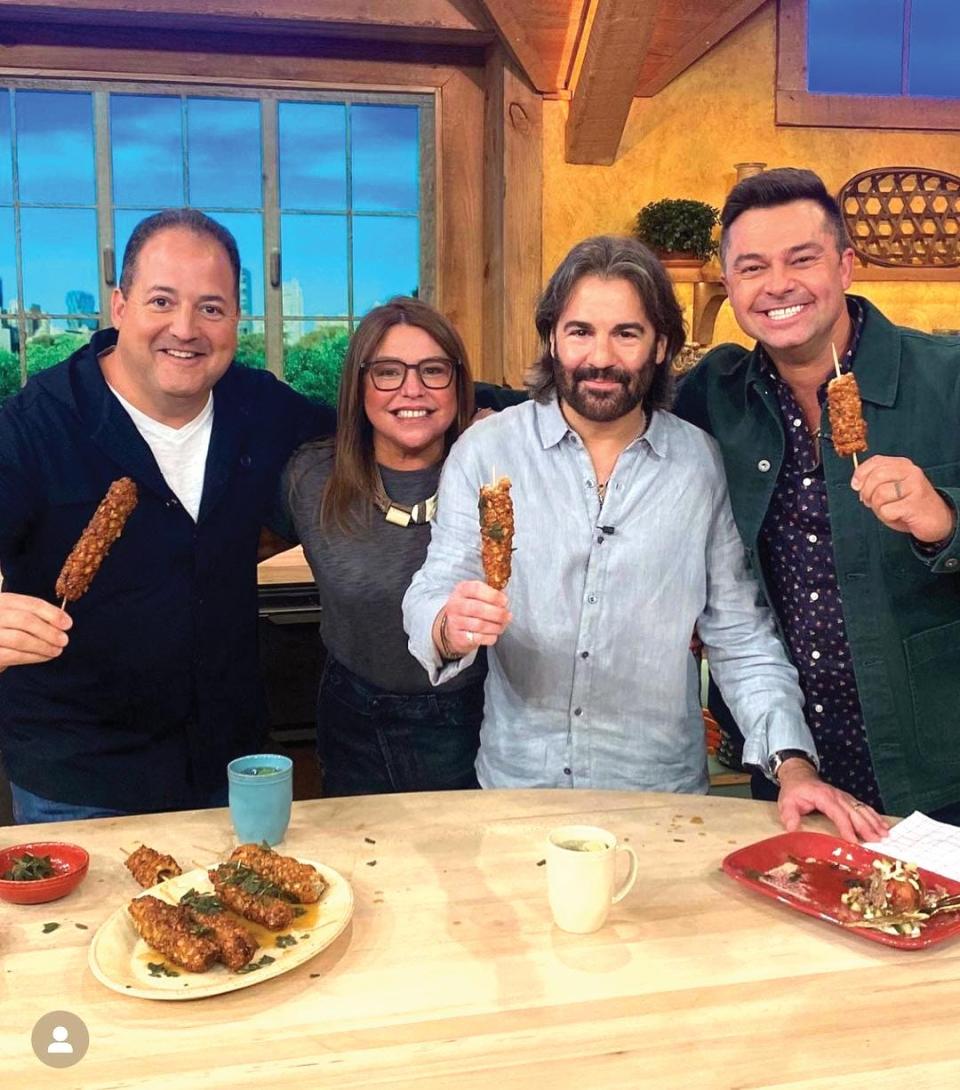 Celebrity chef, Josh Capon made breakfast hot dogs on set of "The Rachael Ray Show."