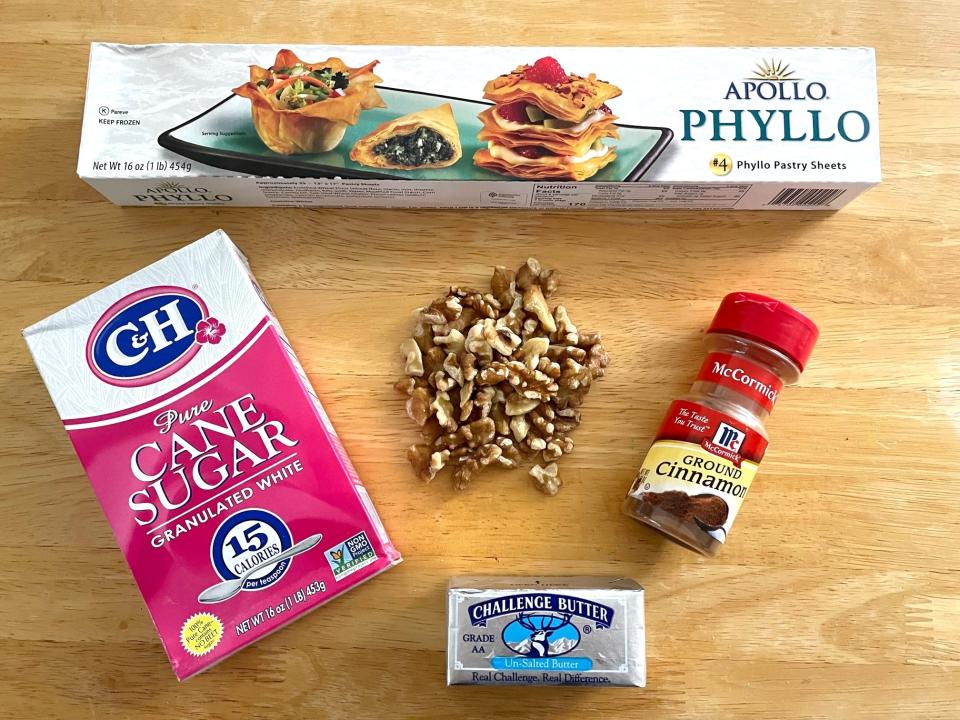 Ingredients for Anneta's dad's baklava