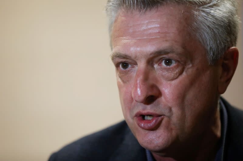 UNHCR's Grandi speaks during an interview with Reuters in Bogota