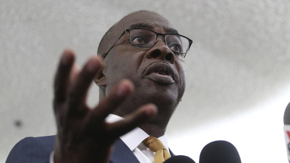 Buffalo Mayor Byron Brown speaks during a press conference after a shooting at a supermarket on Saturday, May 14, 2022, in Buffalo, N.Y.