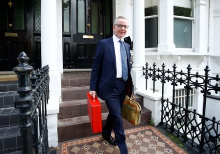 Conservative Party leadership candidate Michael Gove leaves his home in London