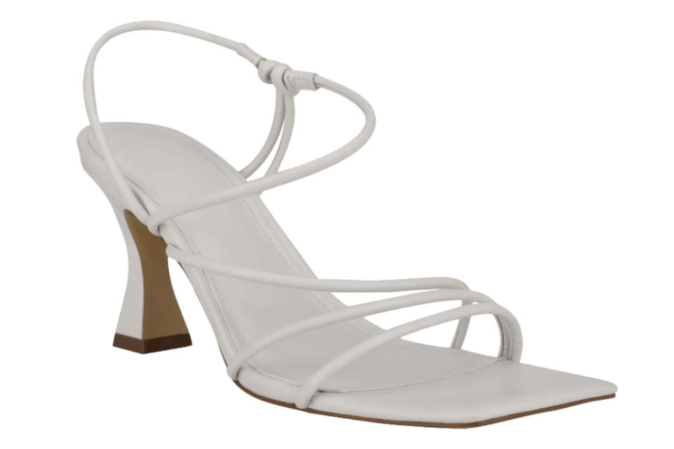 white heel, sandals, marc fisher