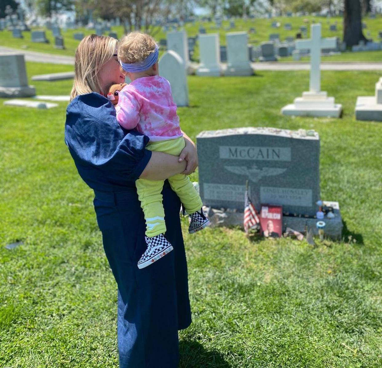 Meghan McCain Brings Daughter Liberty to Father's Grave: 'Love Hard. Grieve Hard'