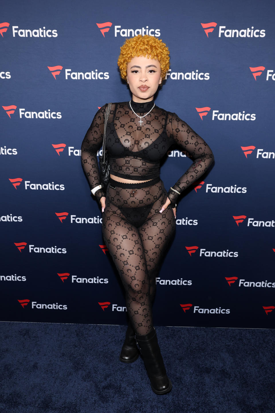 sheer fashion outfits trends,Ice Spice, Michael Rubin’s 2024 Fanatics Super Bowl Party, Marquee Nightclub, February 10, 2024, Las Vegas