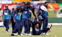 Cricket - Sri Lanka v India - Sri Lanka Team Practice Session - Galle, Sri Lanka - July 25, 2017 - Sri Lanka's Test cricket team members share a moment ahead of their first test match. REUTERS/Dinuka Liyanawatte