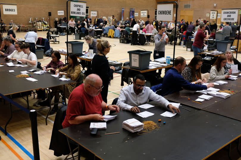 Local elections count at Gateshead Leisure centre