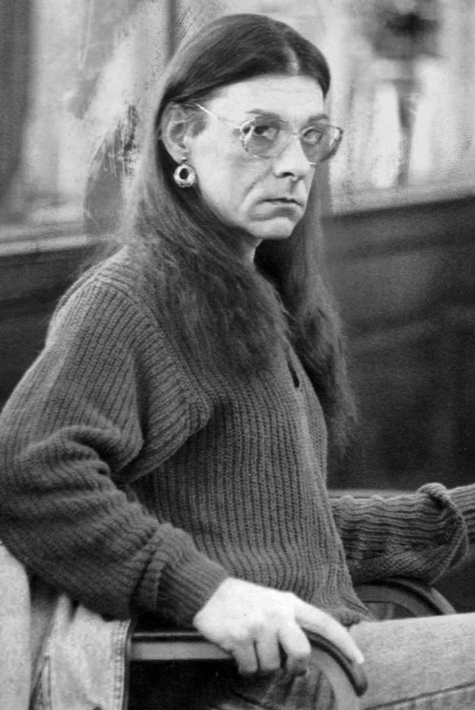 FILE - In this Jan. 15, 1993 file photo, Robert J. Kosilek, now known as Michelle Kosilek, sits in Bristol County Superior Court in New Bedford, Mass., where Kosilek was on trial for the May 1990 murder of his wife. Kosilek was convicted and lives as a woman in a Massachusetts prison serving a life sentence for murder. State prison officials will argue before a federal appeals court Thursday, May 8, 2014 in Boston, that the state should not have to pay for sex change surgery for Kosilek. A federal judge ruled in 2012 the state Department of Correction must provide surgery to treat Kosilek's gender-identity disorder. (AP Photo/Lisa Bul, file)