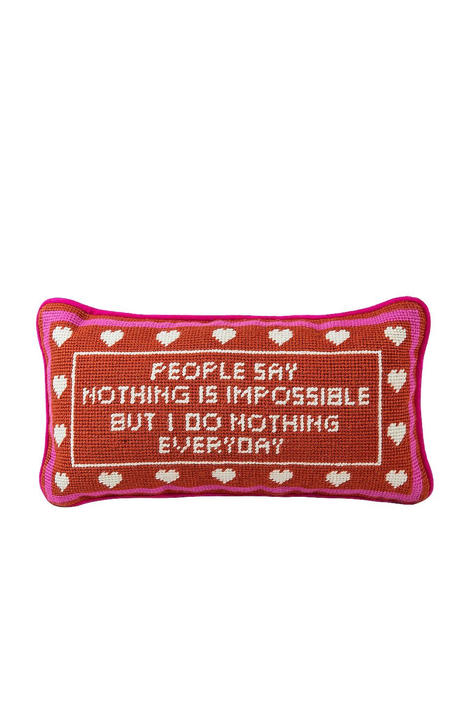 3) Nothing Is Impossible Needlepoint Pillow