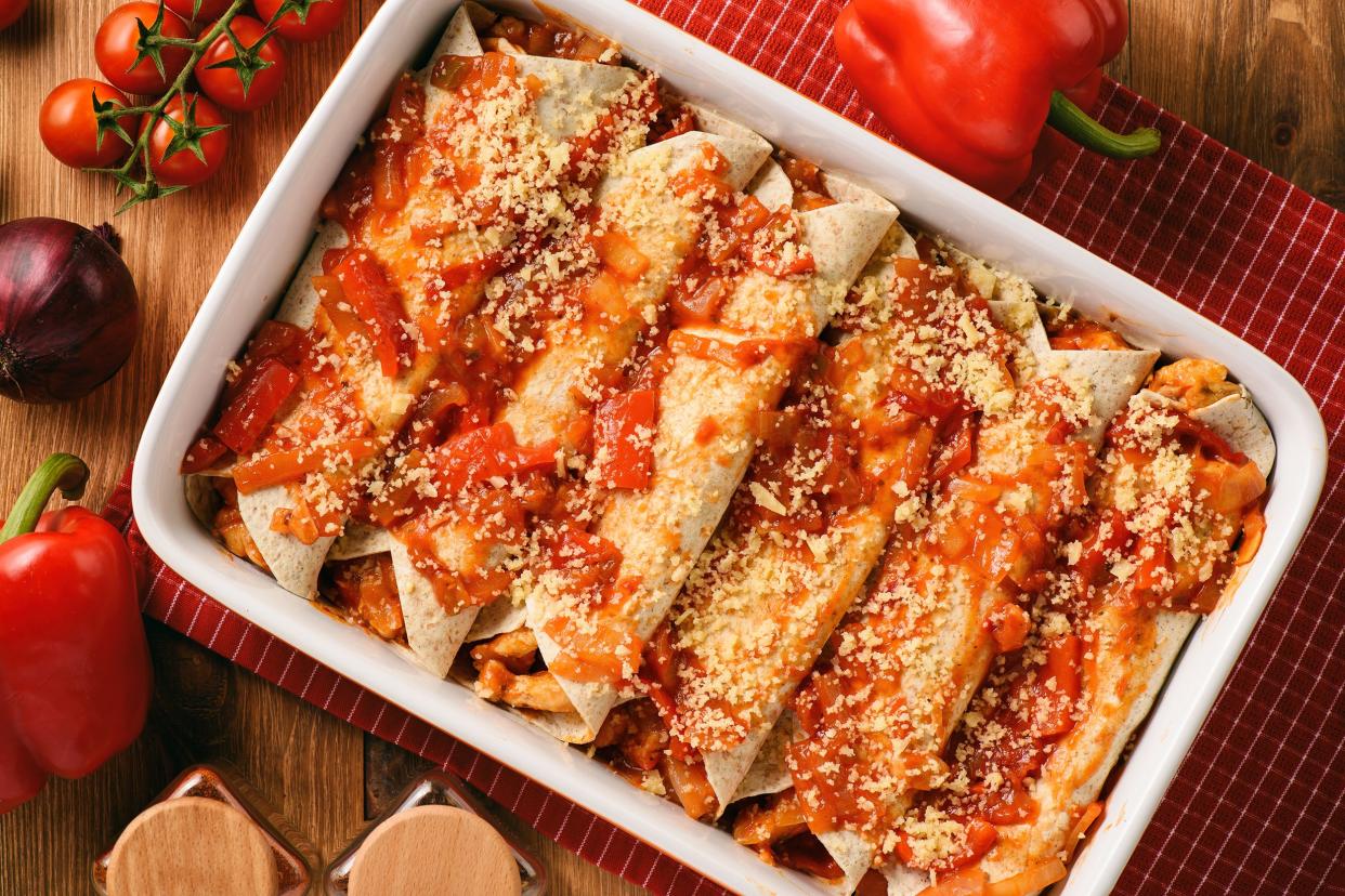 Dish of enchilades