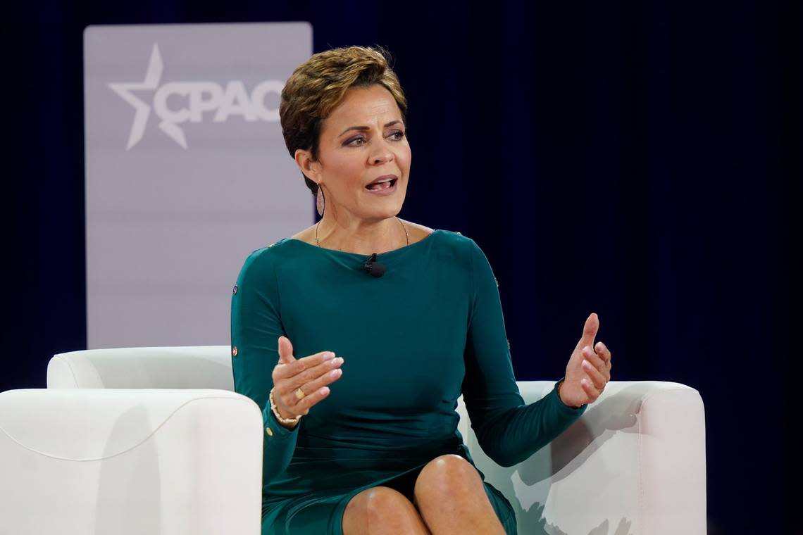 Kari Lake, Republican candidate for Arizona governor, speaks at the Conservative Political Action Conference (CPAC) in Dallas, Friday, Aug. 5, 2022. (AP Photo/LM Otero)