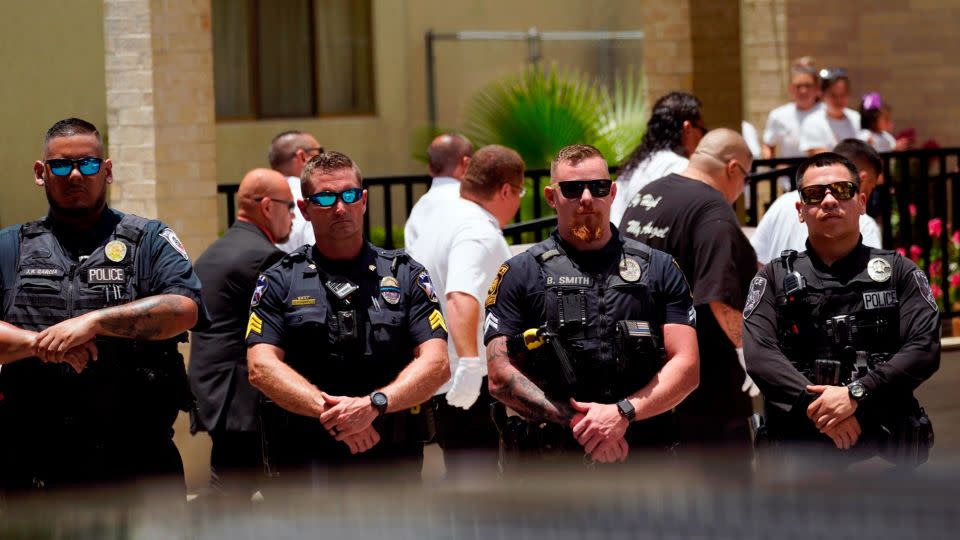 Pallbearers carry the casket of Nevaeh Bravo during a funeral service at Sacred Heart Catholic Church on June 2 in Uvalde, Texas. Bravo was killed in the shooting at Robb Elementary School. - Eric Gay/AP