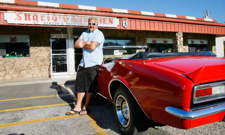 Guy Fieri from the Food Network's "Diners, Drive-Ins and Dives" made a stop May 19, 2009, at Ingrid's Kitchen in Oklahoma City.