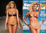 <p>Weirdly, Kate Upton's assets were diminished for her 2012 <i>Sports Illustrated</i> cover. The curvy model-turned-actress boasts an enviable pair of breasts which were significantly reduced for the cover – as were her hips. <i>[Photo: Getty and Sports Illustrated]</i> </p>