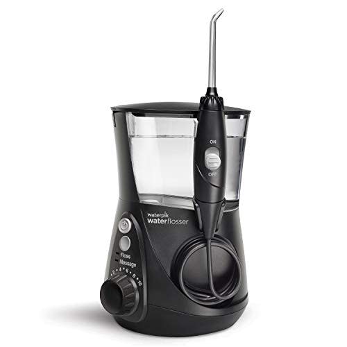 Waterpik Aquarius Water Flosser Professional For Teeth, Gums, Braces, Dental Care, Electric Power With 10 Settings, 7 Tips For Multiple Users And Needs, ADA Accepted, Black WP-662 (AMAZON)