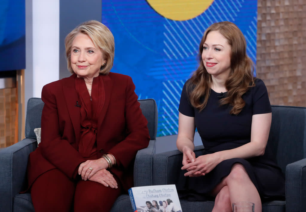 Hillary and Chelsea Clinton have spoken out in support of the Duchess of Sussex [Photo: Getty]