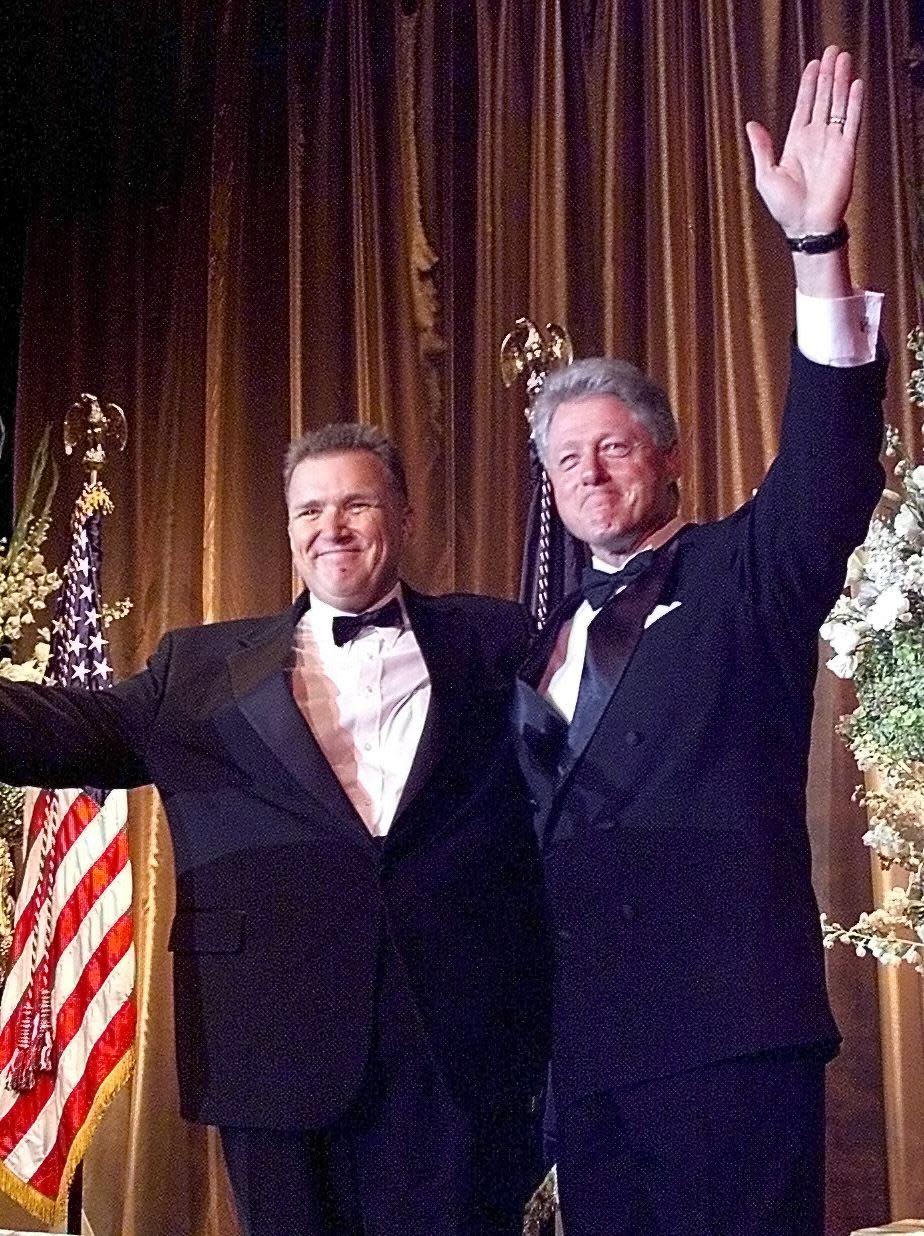 David Mixner, Bill Clinton at Beverly Hilton Hotel, Los Angeles, 1999